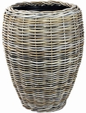 Drypot Rattan Vase grey