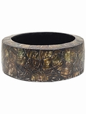 Oceana Cracked Pearl Table Planter Cylinder Black Brown