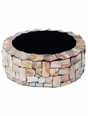 Oceana Pearl Table Planter Cylinder Brown