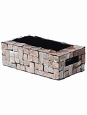 Oceana Pearl Table Planter Rectangle Brown